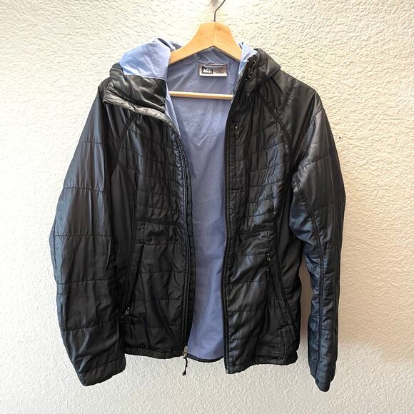 REI Co-op Flash Insulated Hoodie XS Black PrimaLoft Packable Lightweight Jacket - Picture 4 of 12